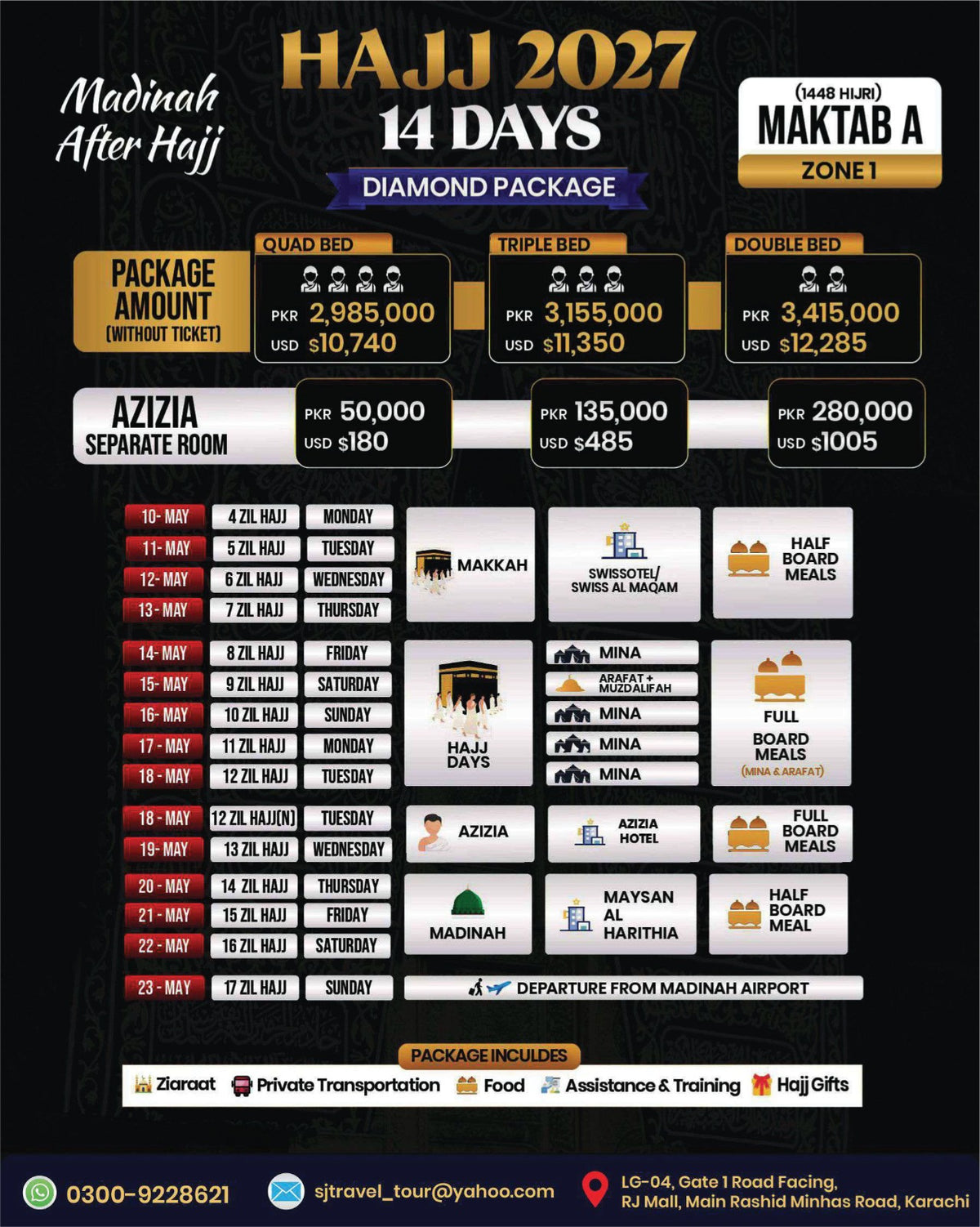 Hajj 2027 Diamond Package – 14 Days After Hajj – Hajj 2027 Maktab A Zone 1