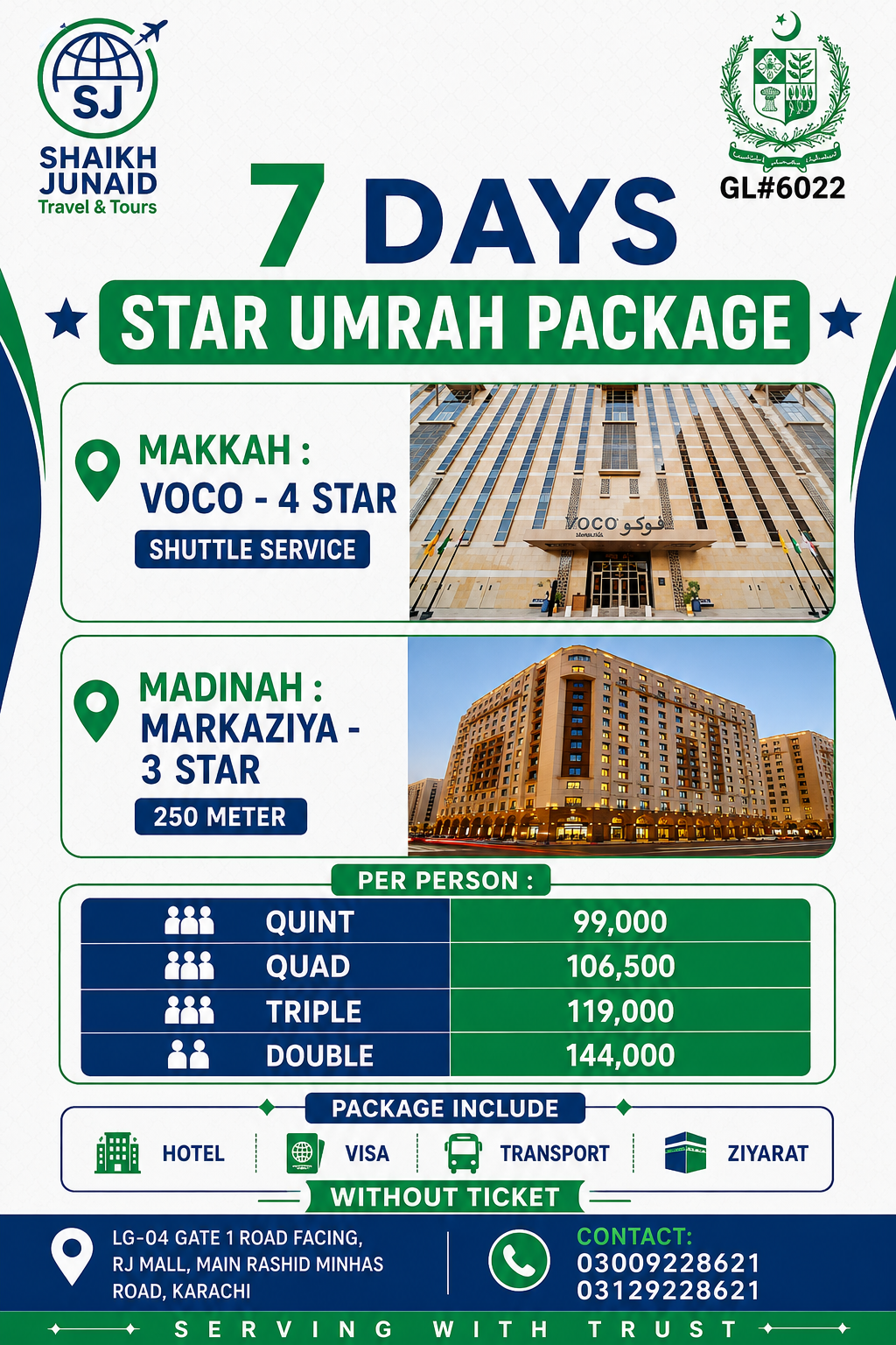 7 DAYS VOCO - MARKAZIYA STAR UMRAH PACKAGE