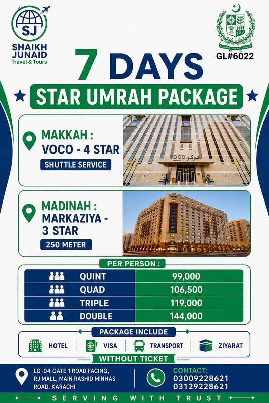 7 DAYS VOCO - MARKAZIYA STAR UMRAH PACKAGE
